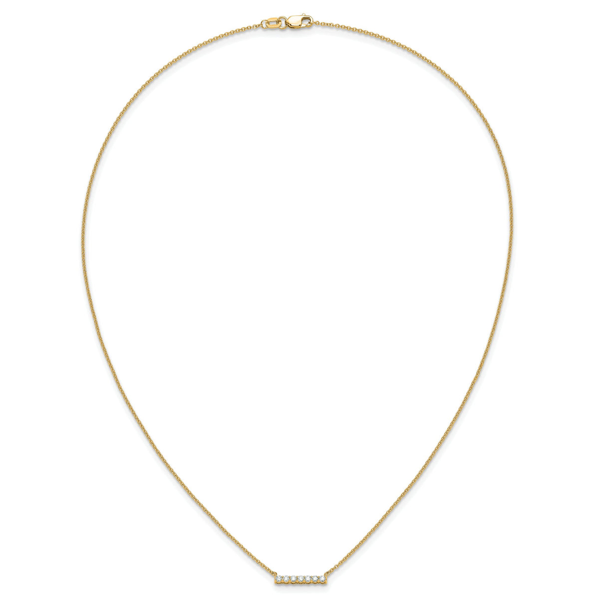 14k Diamond Bar 18 inch Necklace-PM3738-025-YA