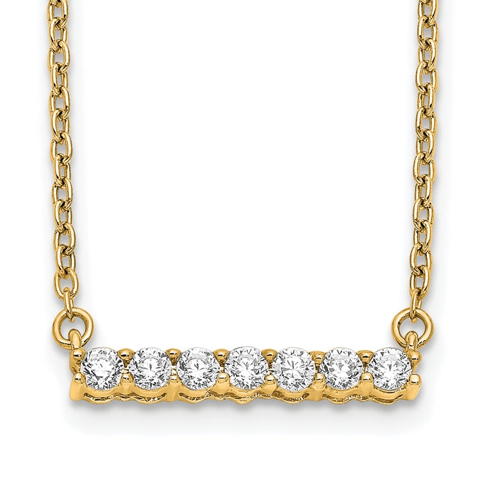 14k Diamond Bar 18 inch Necklace-PM3738-025-YA