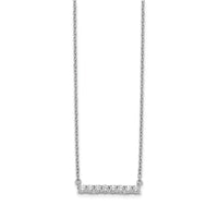 14k White Gold Diamond Bar 18 inch Necklace-PM3738-033-WA