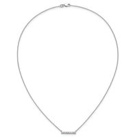 14k White Gold Diamond Bar 18 inch Necklace-PM3738-033-WA