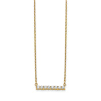 14k Diamond Bar 18 inch Necklace-PM3738-033-YA