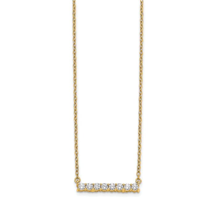 14k Diamond Bar 18 inch Necklace-PM3738-033-YA