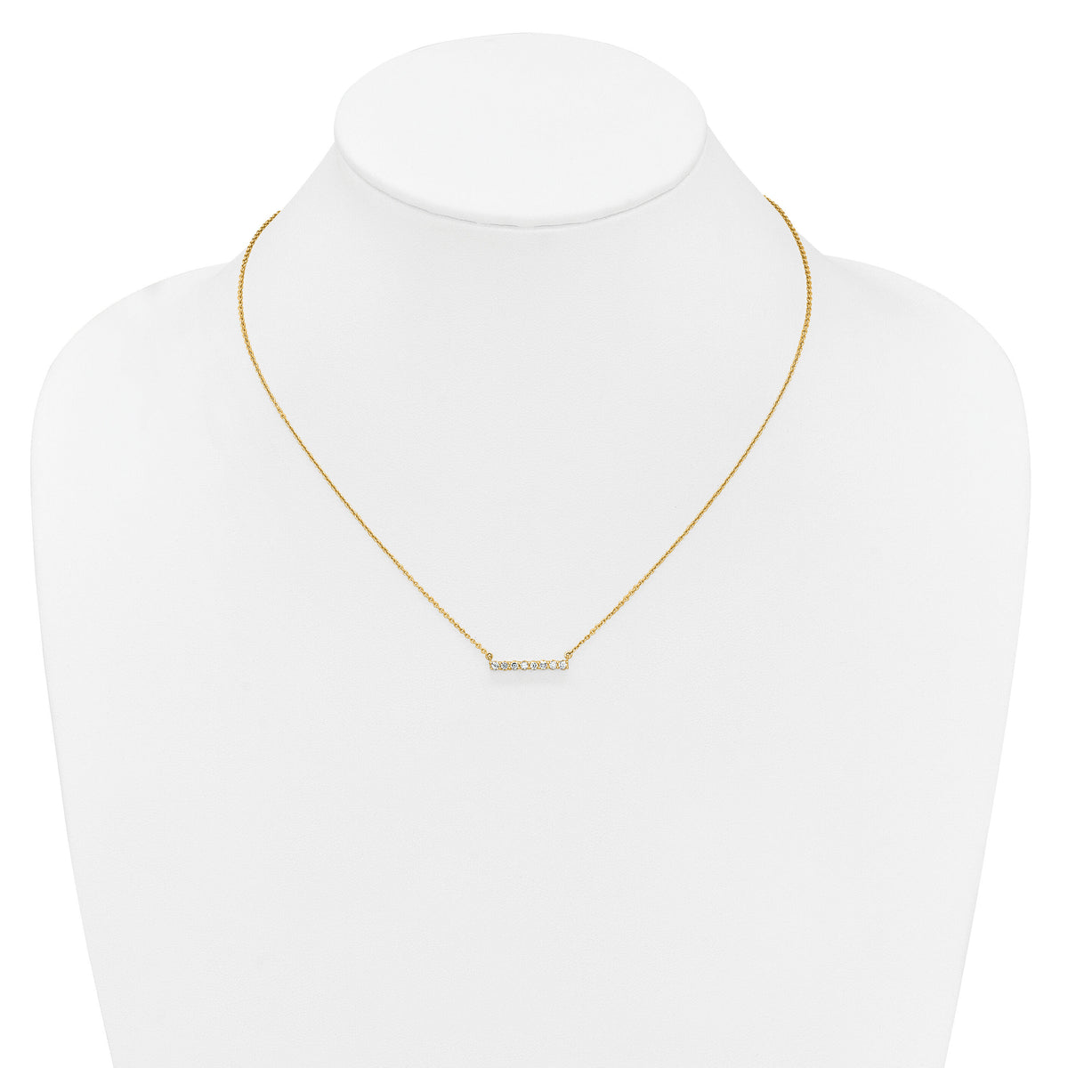 14k Diamond Bar 18 inch Necklace-PM3738-033-YA