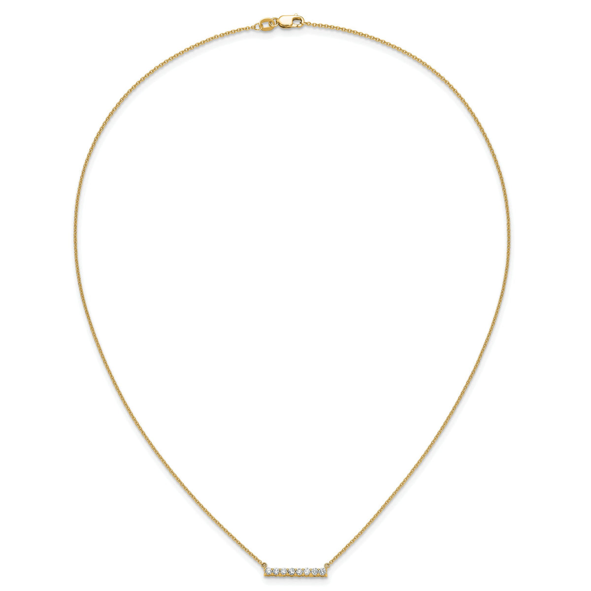 14k Diamond Bar 18 inch Necklace-PM3738-033-YA