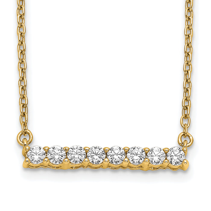14k Diamond Bar 18 inch Necklace-PM3738-033-YA