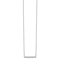 14k White Gold Diamond Bar 18 inch Necklace-PM3738-050-WA