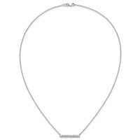 14k White Gold Diamond Bar 18 inch Necklace-PM3738-050-WA