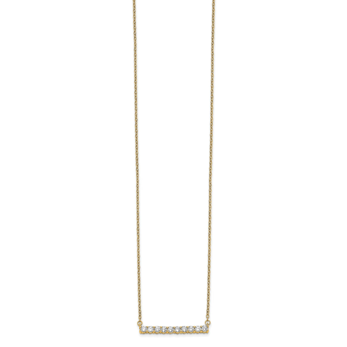 14k Diamond Bar 18 inch Necklace-PM3738-050-YA