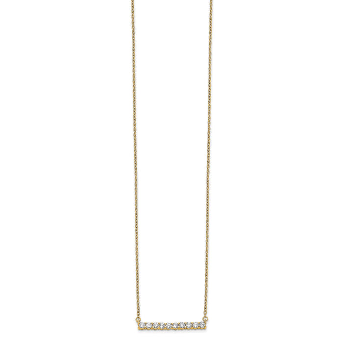 14k Diamond Bar 18 inch Necklace-PM3738-050-YA