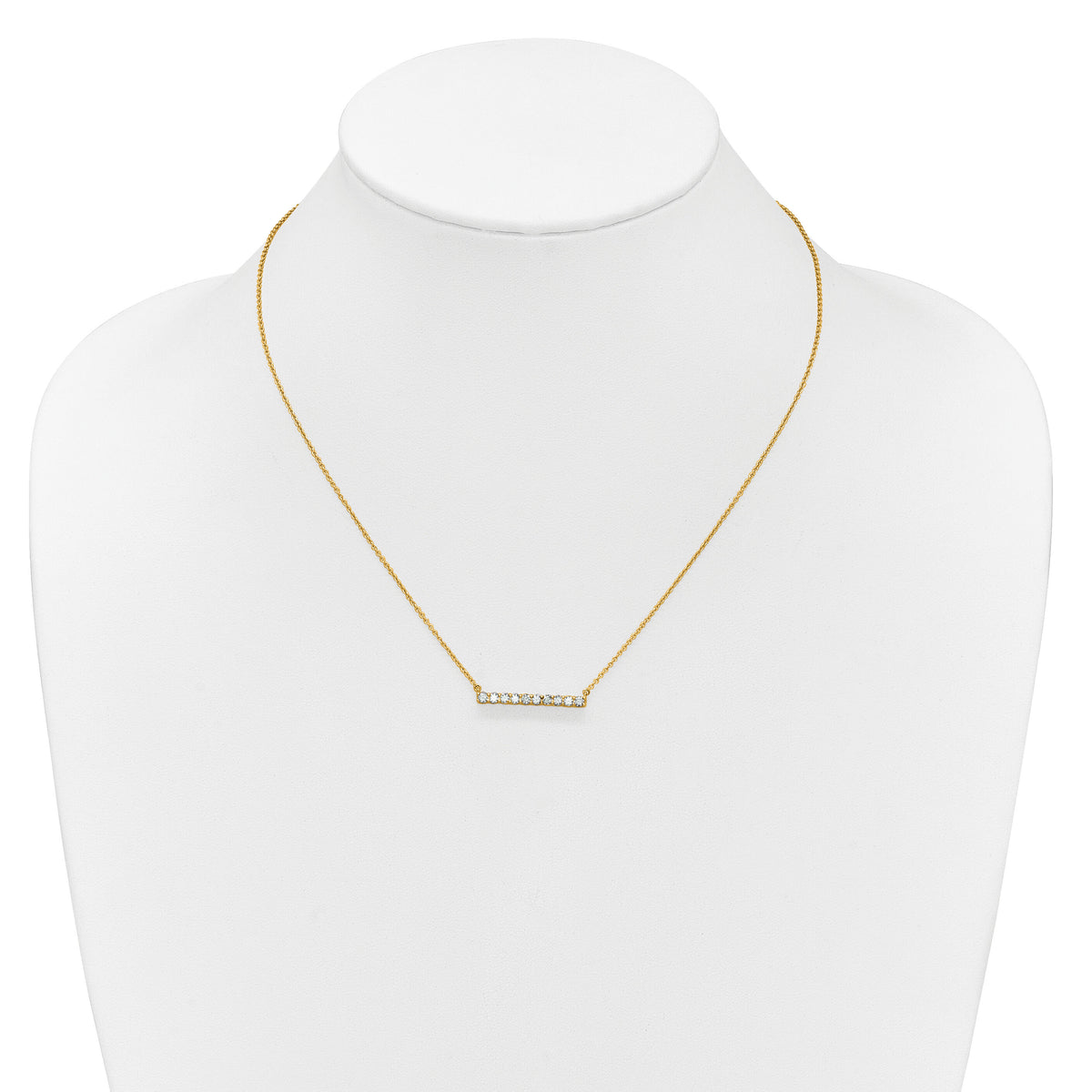 14k Diamond Bar 18 inch Necklace-PM3738-050-YA