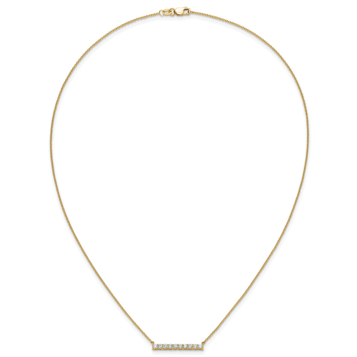 14k Diamond Bar 18 inch Necklace-PM3738-050-YA
