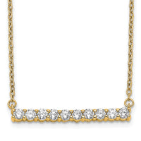 14k Diamond Bar 18 inch Necklace-PM3738-050-YA