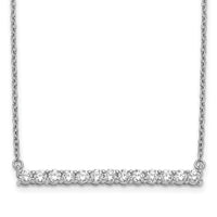 14k White Gold Diamond Bar 18 inch Necklace-PM3738-066-WA