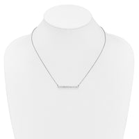 14k White Gold Diamond Bar 18 inch Necklace-PM3738-075-WA