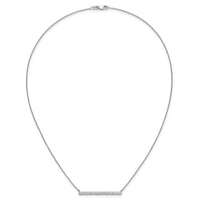 14k White Gold Diamond Bar 18 inch Necklace-PM3738-075-WA
