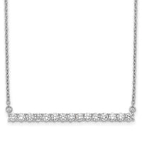 14k White Gold Diamond Bar 18 inch Necklace-PM3738-075-WA