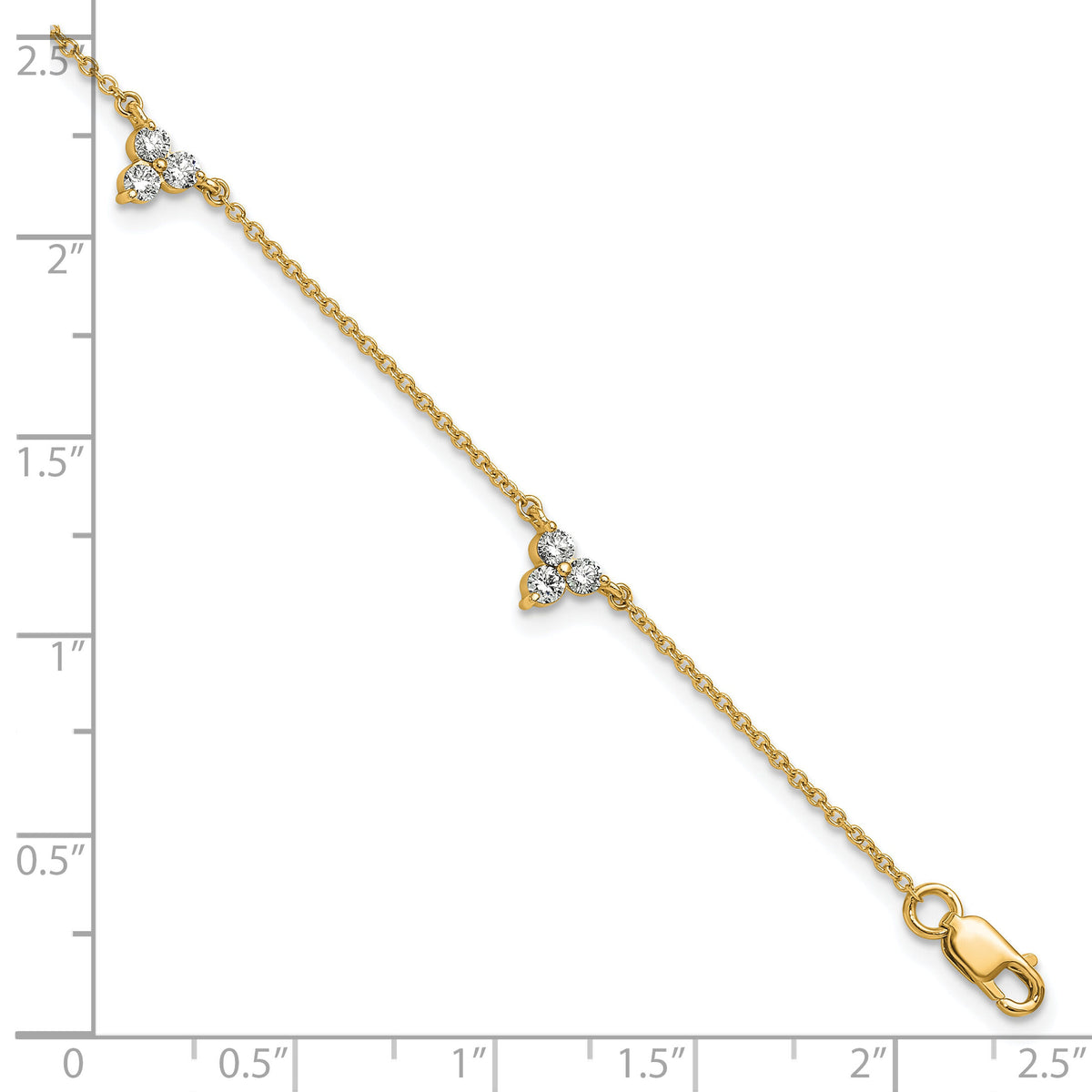 14k Diamond Multi Station 7 inch Bracelet-PM3746-060-YA
