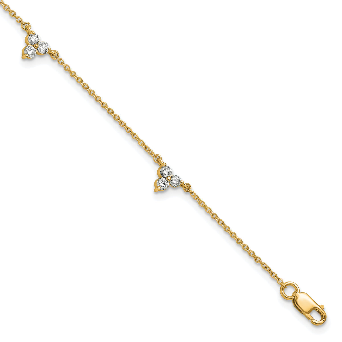 14k Diamond Multi Station 7 inch Bracelet-PM3746-060-YA