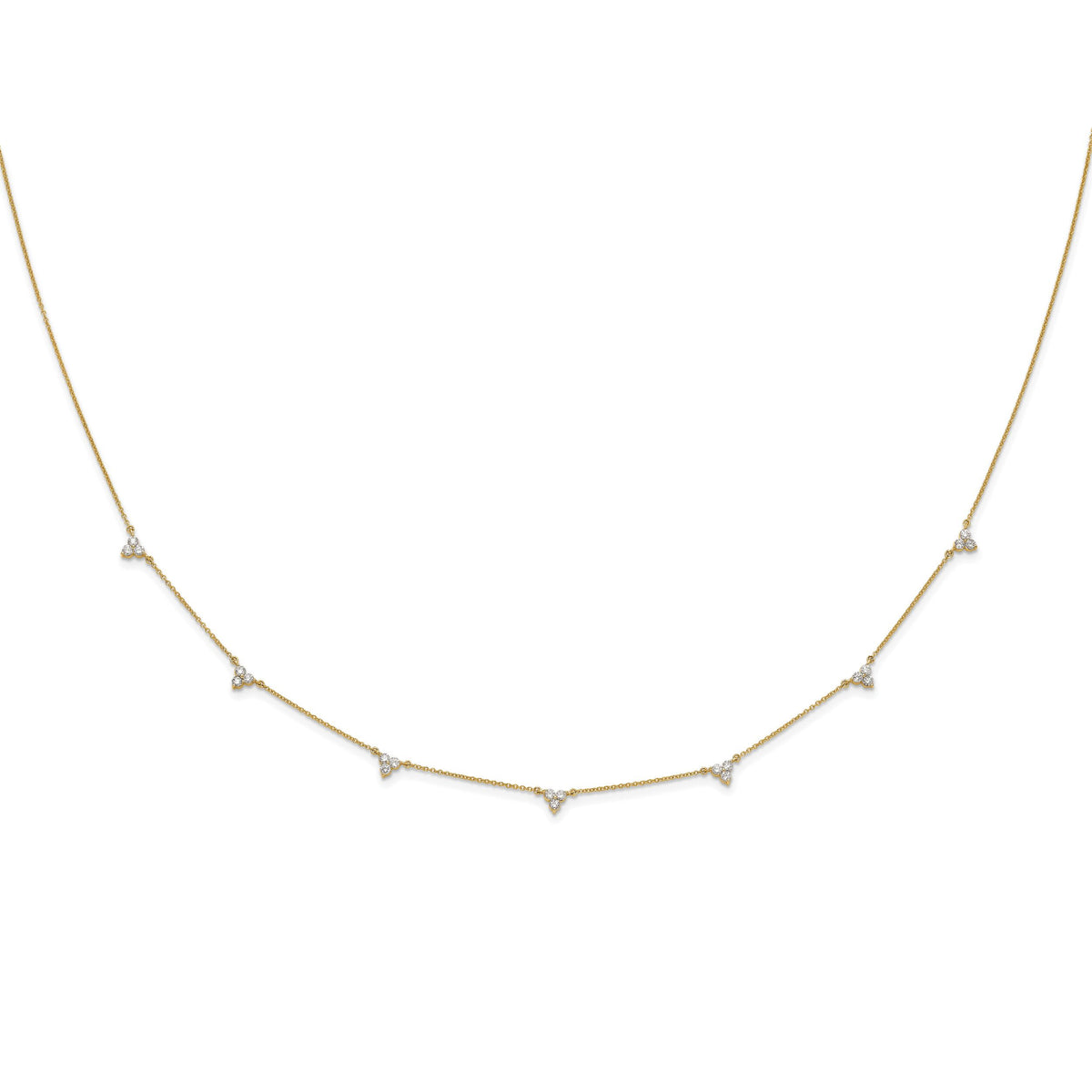 14k Diamond Multi Station 18 inch Necklace-PM3746-100-YA
