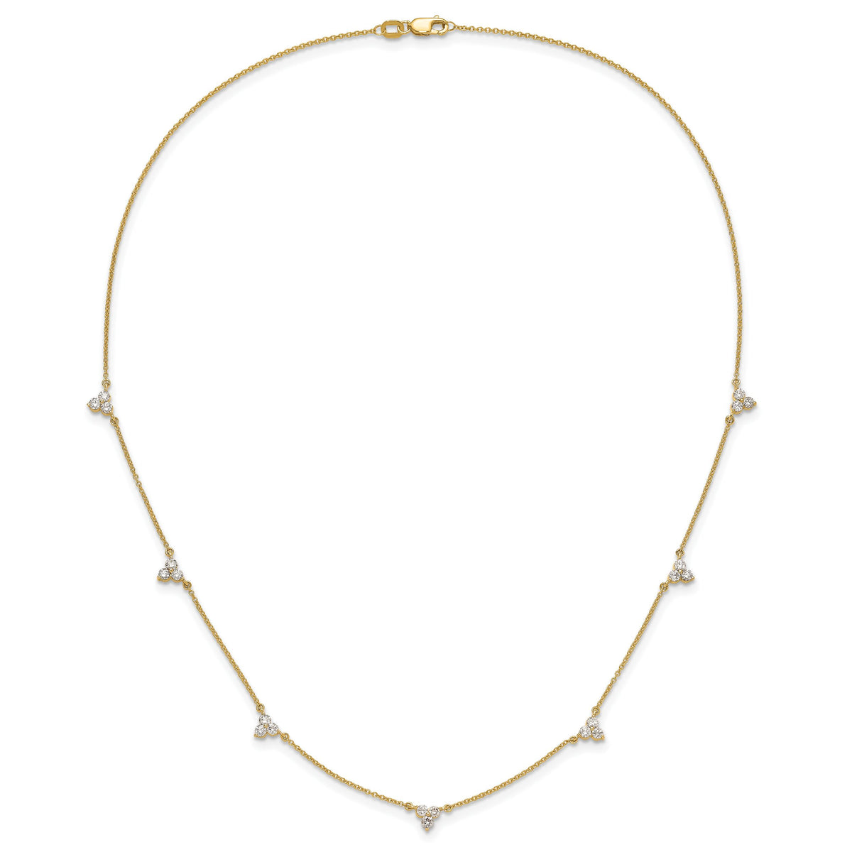 14k Diamond Multi Station 18 inch Necklace-PM3746-100-YA