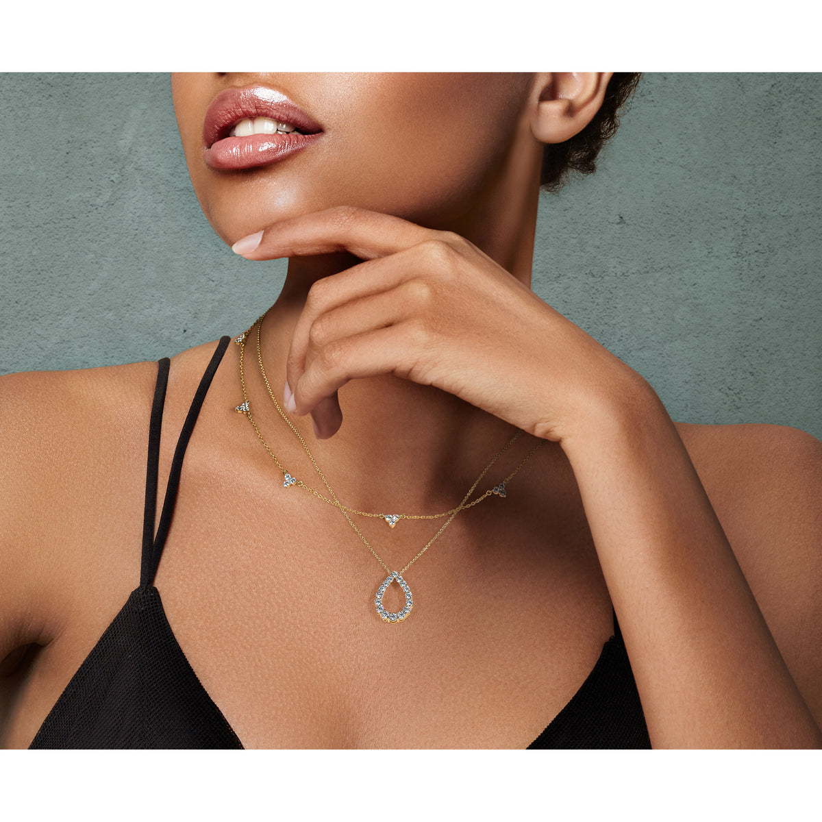 14k Diamond Multi Station 18 inch Necklace-PM3746-100-YA