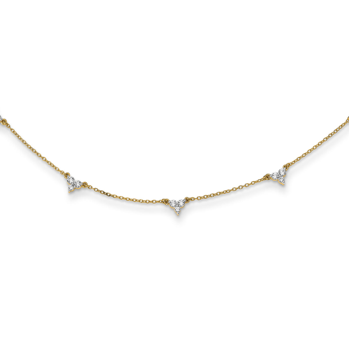 14k Diamond Multi Station 16 inch Necklace-PM3746-090-YA