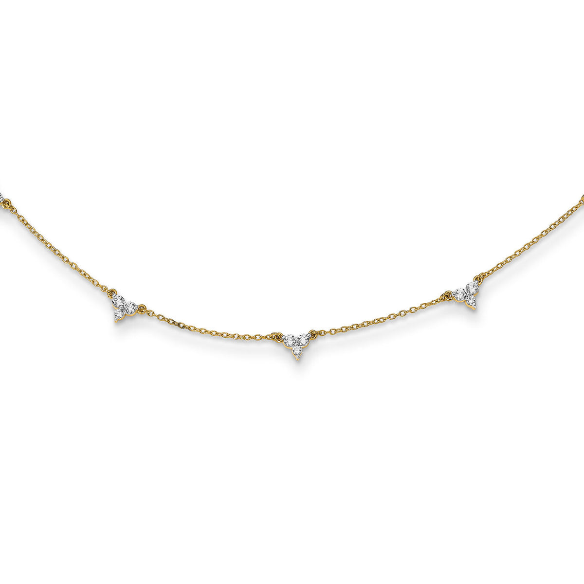 14k Diamond Multi Station 18 inch Necklace-PM3746-100-YA