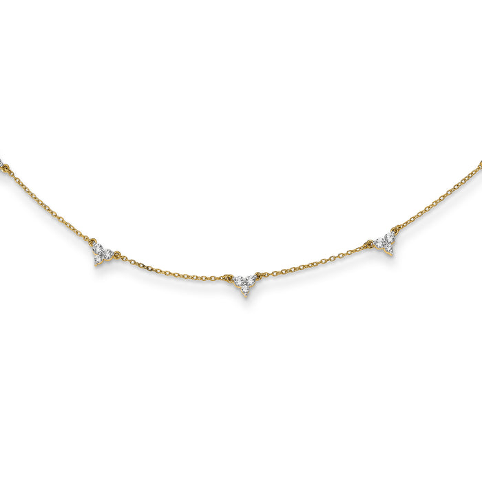 14k Diamond Multi Station 18 inch Necklace-PM3746-100-YA