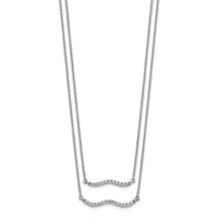 14k White Gold Diamond Double Strand 18 inch Necklace-PM3749-025-WA