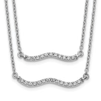 14k White Gold Diamond Double Strand 18 inch Necklace-PM3749-025-WA