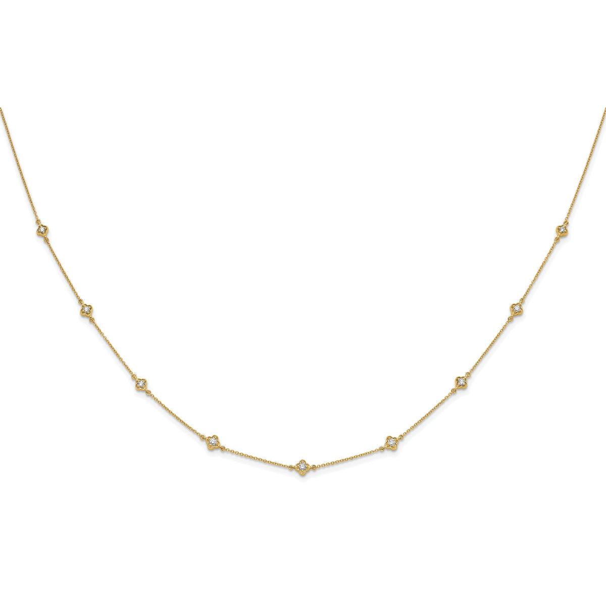 14k Diamond Multi Station Necklace-PM3753-050-YA
