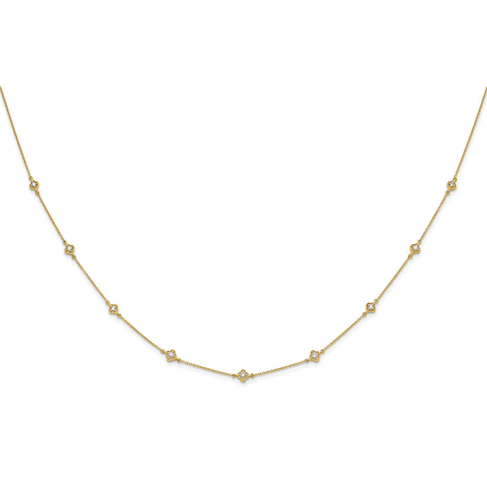 14k Diamond Multi Station Necklace-PM3753-050-YA