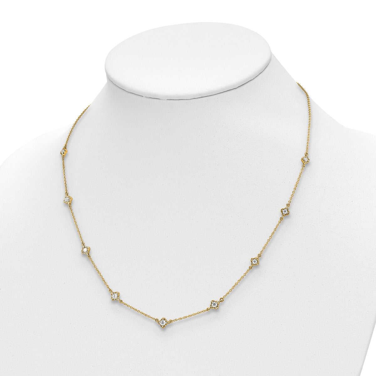 14k Diamond Multi Station Necklace-PM3753-050-YA