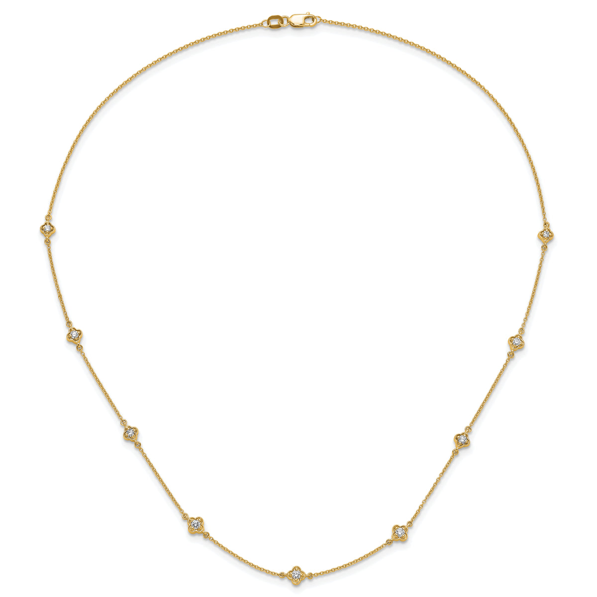 14k Diamond Multi Station Necklace-PM3753-050-YA