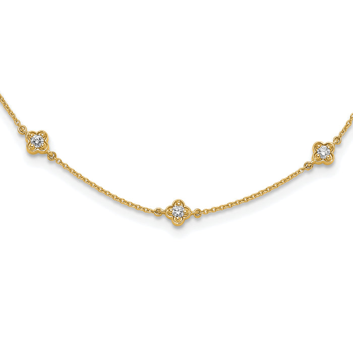 14k Diamond Multi Station Necklace-PM3753-050-YA