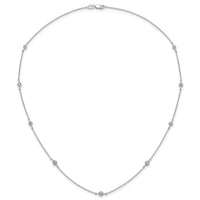 14k White Gold Diamond Multi Station Necklace-PM3754-050-WA
