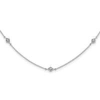 14k White Gold Diamond Multi Station Necklace-PM3754-050-WA