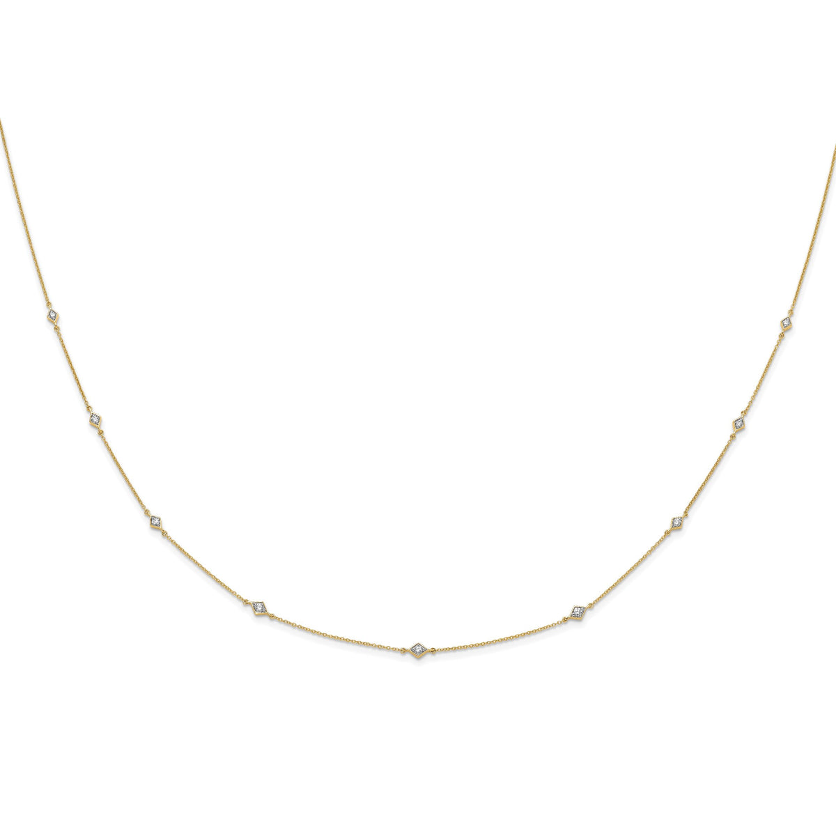 14k Diamond Multi Station Necklace-PM3754-050-YA