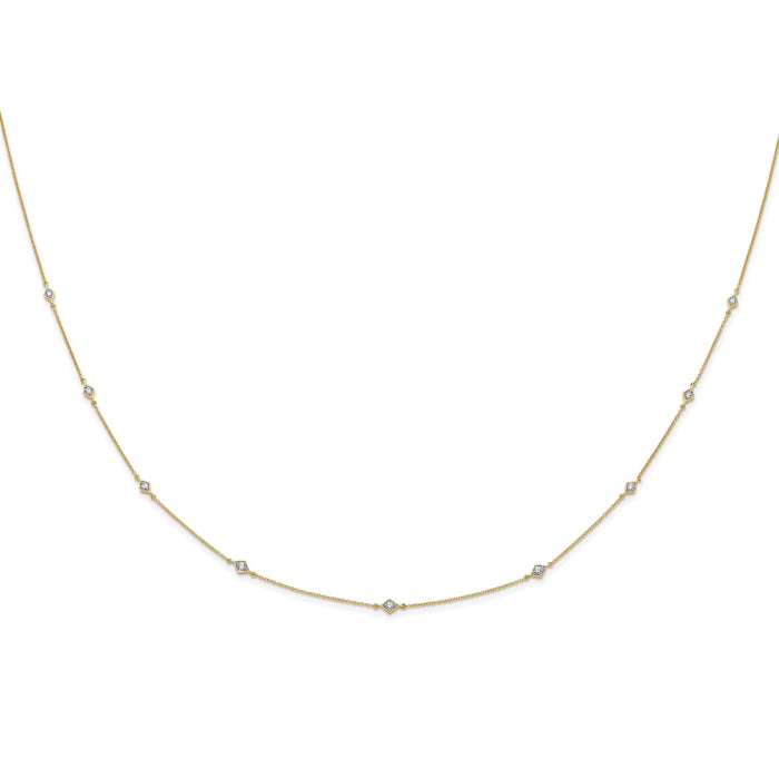 14k Diamond Multi Station Necklace-PM3754-050-YA