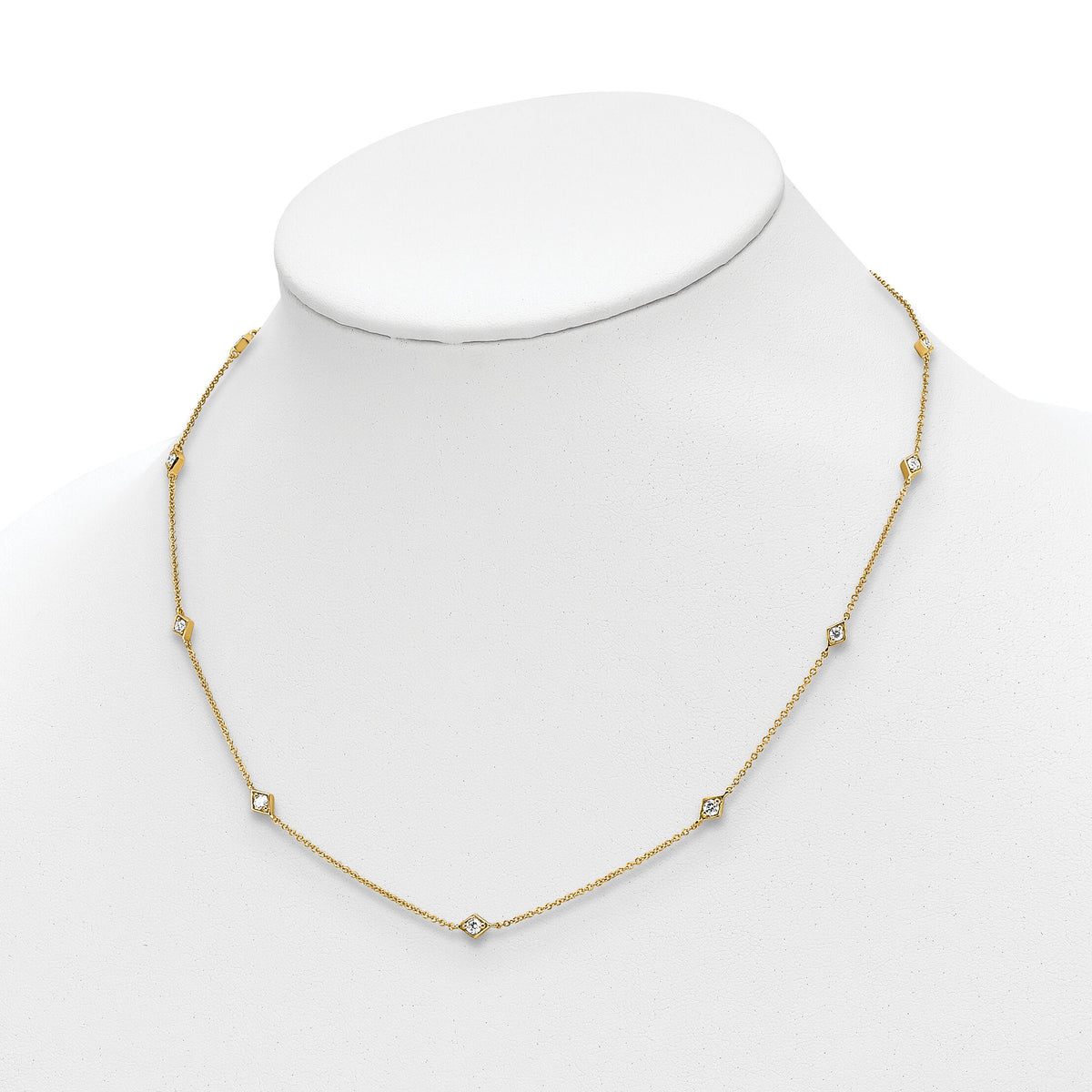 14k Diamond Multi Station Necklace-PM3754-050-YA