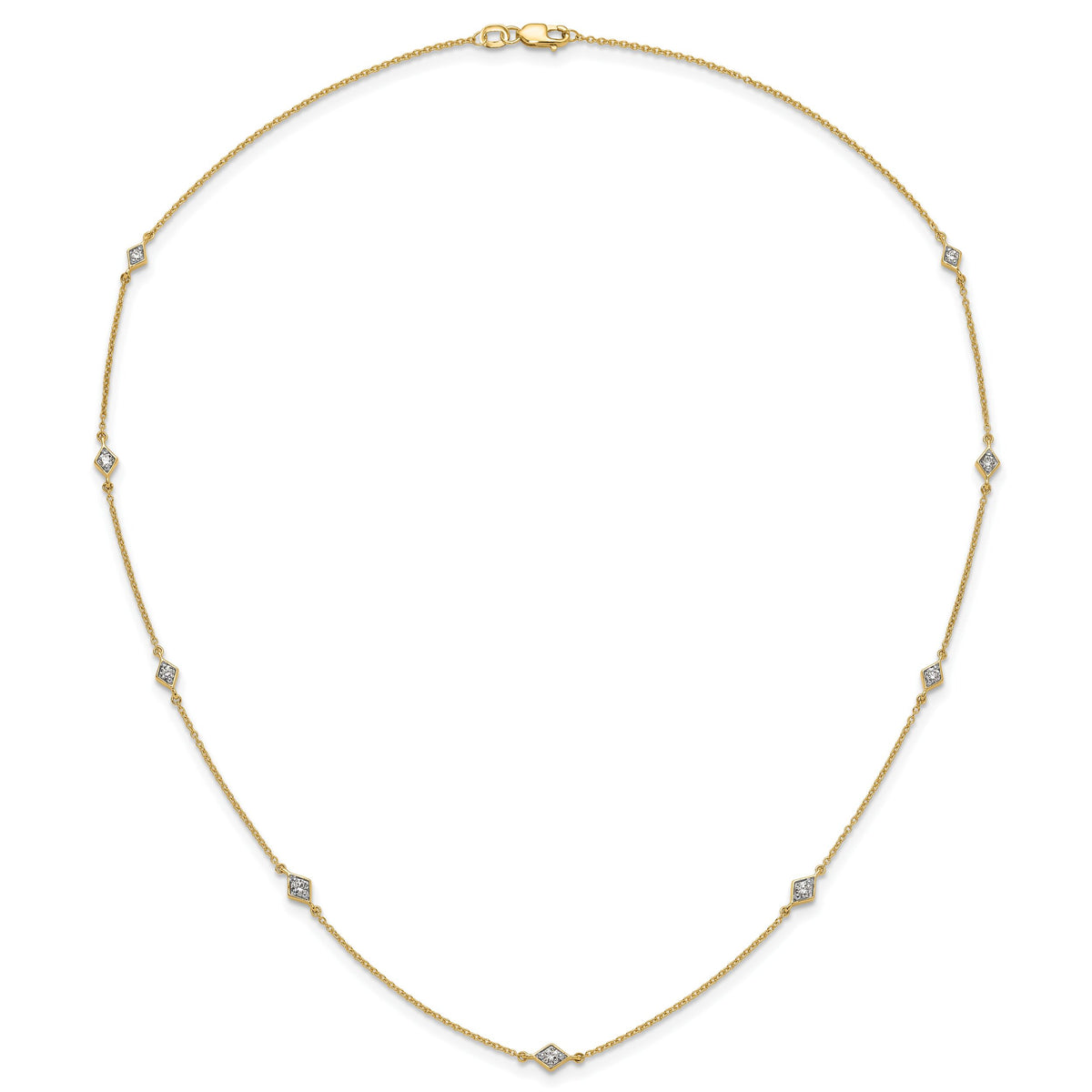 14k Diamond Multi Station Necklace-PM3754-050-YA