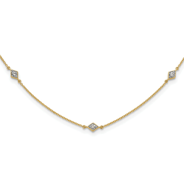 14k Diamond Multi Station Necklace-PM3754-050-YA