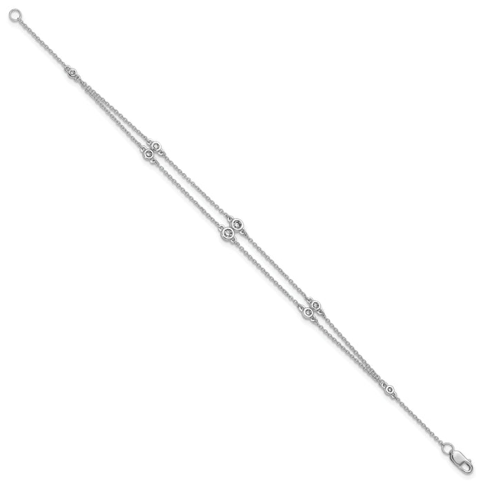 14k White Gold Diamond Multi Station Double Strand Bracelet-PM3755-025-WA