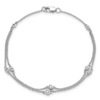 14k White Gold Diamond Multi Station Double Strand Bracelet-PM3755-025-WA