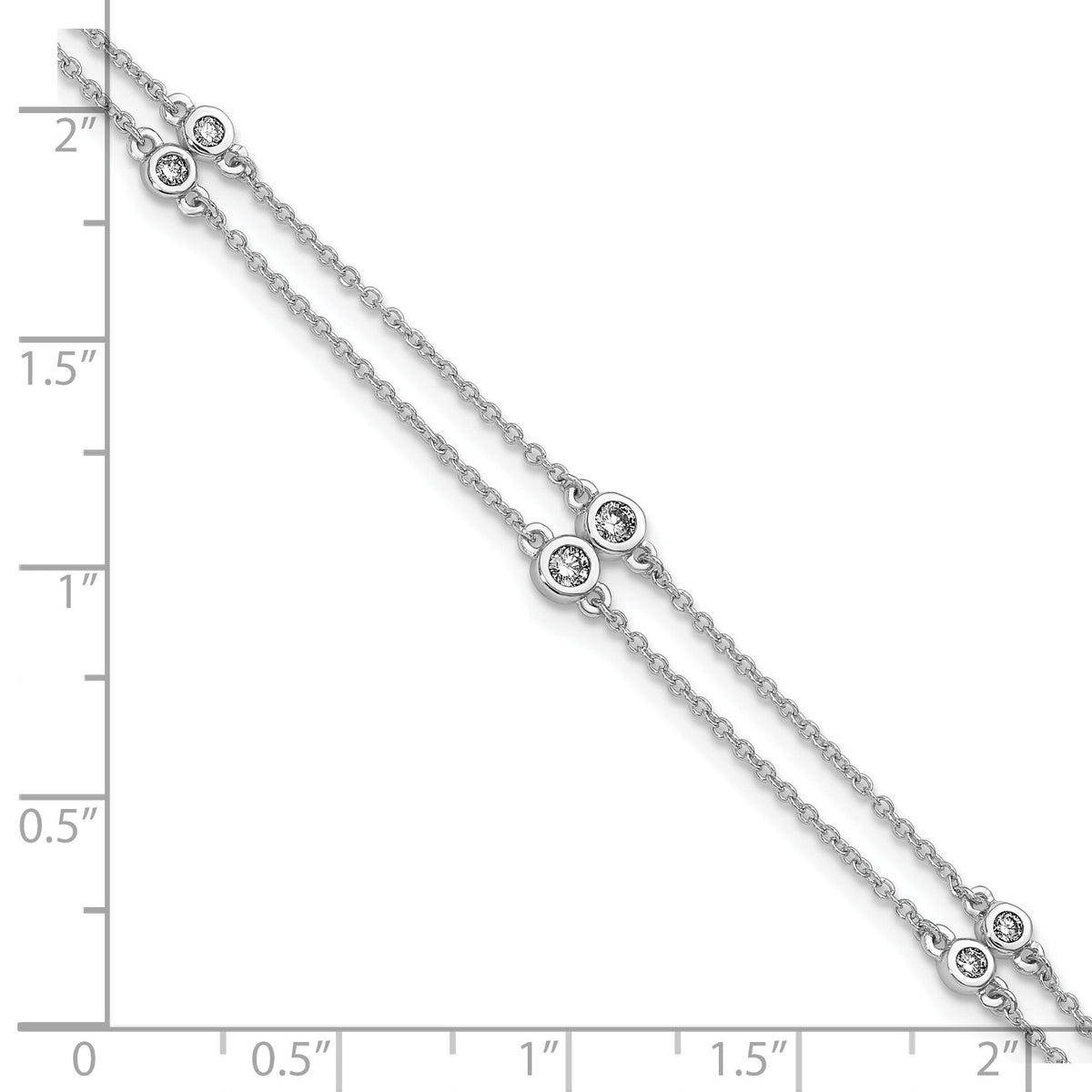 14k White Gold Diamond Multi Station Double Strand Bracelet-PM3755-025-WA