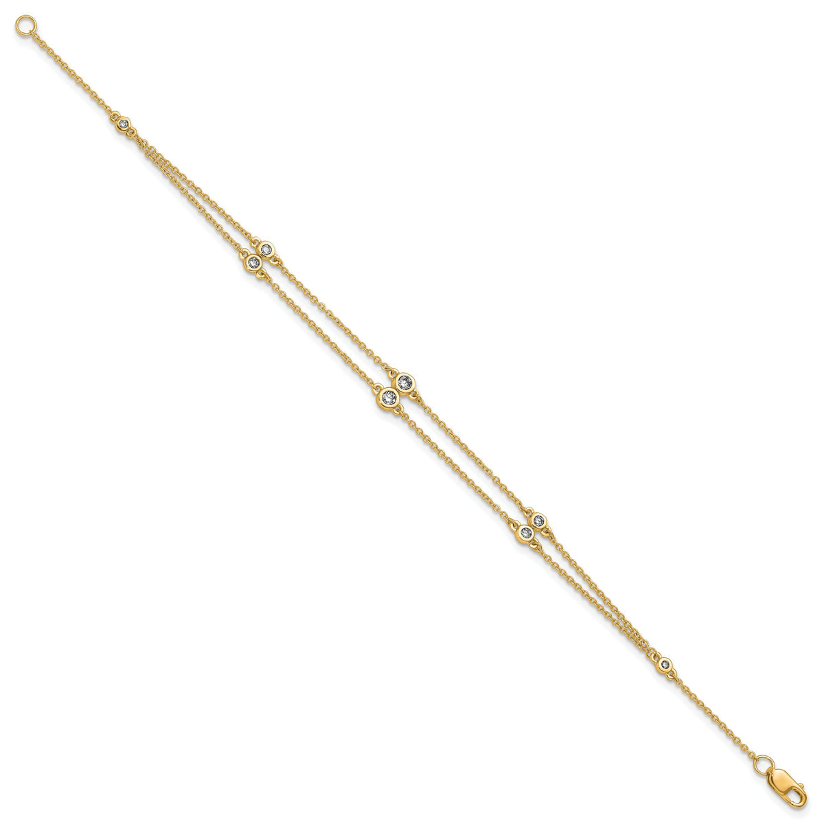 14k Diamond Multi Station Double Strand Bracelet-PM3755-025-YA