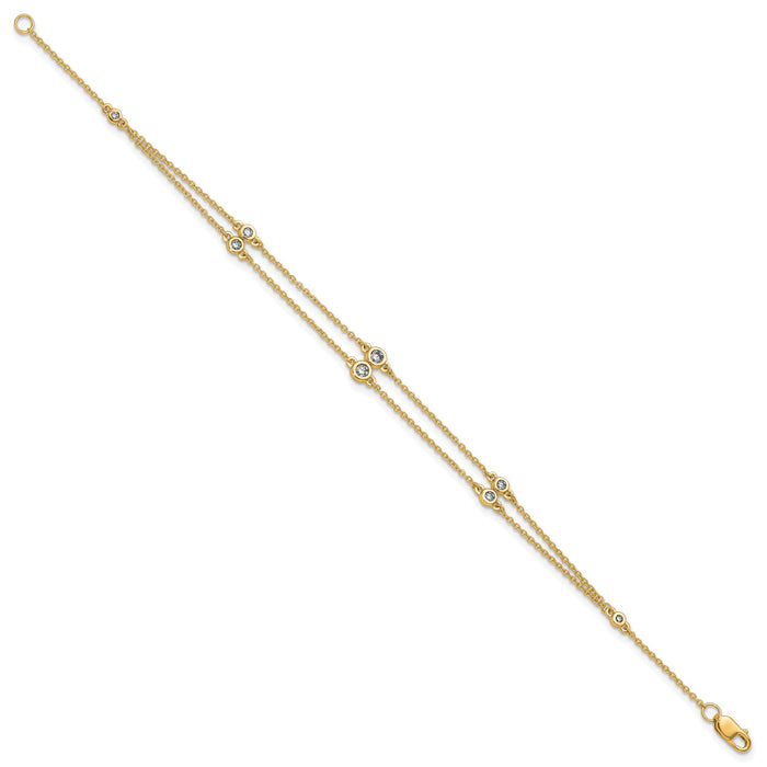14k Diamond Multi Station Double Strand Bracelet-PM3755-025-YA