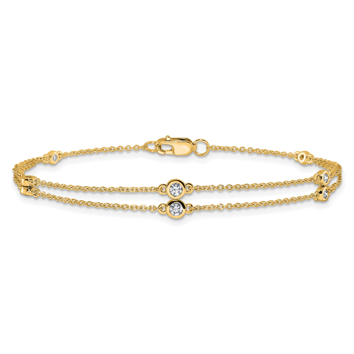 14k Diamond Multi Station Double Strand Bracelet-PM3755-025-YA