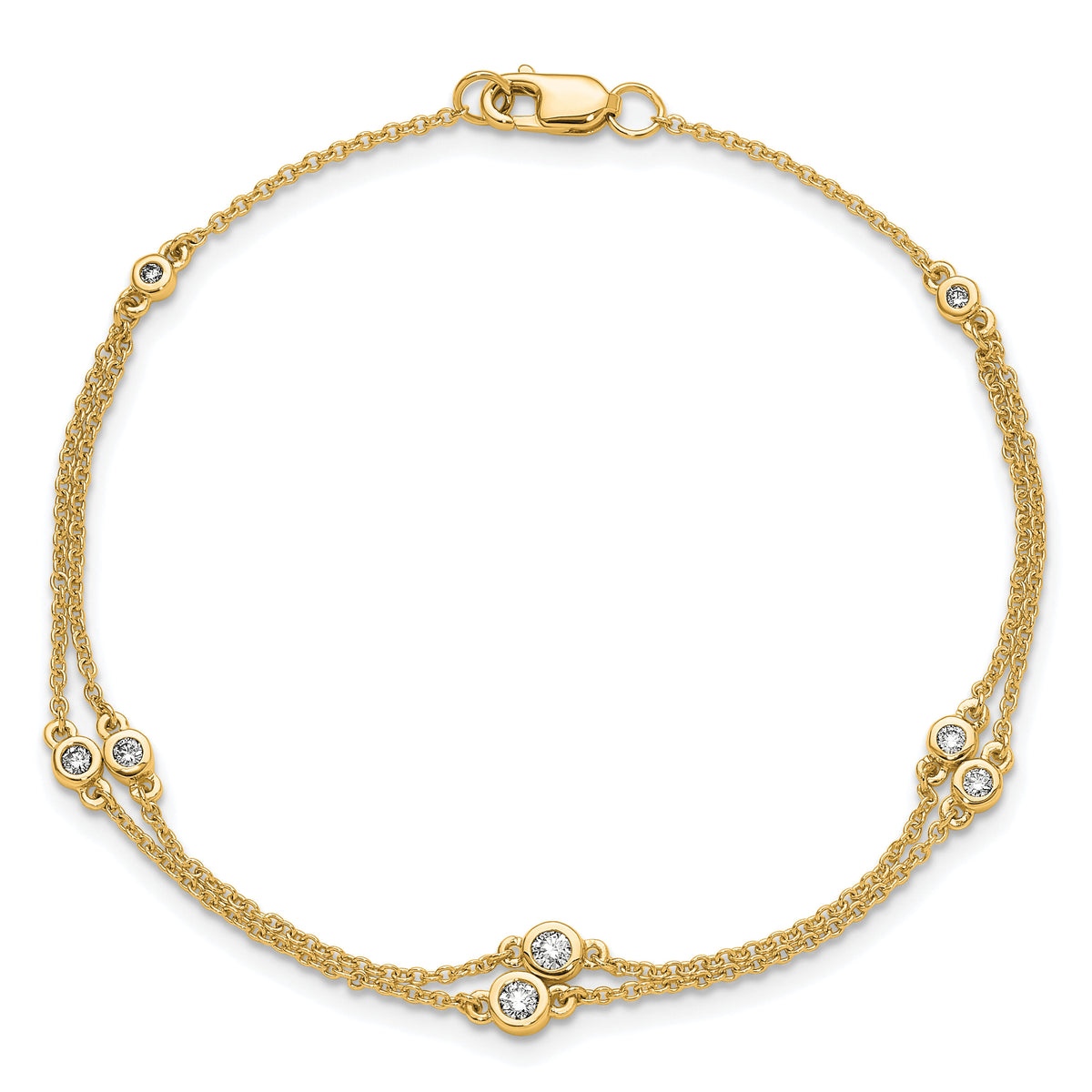 14k Diamond Multi Station Double Strand Bracelet-PM3755-025-YA