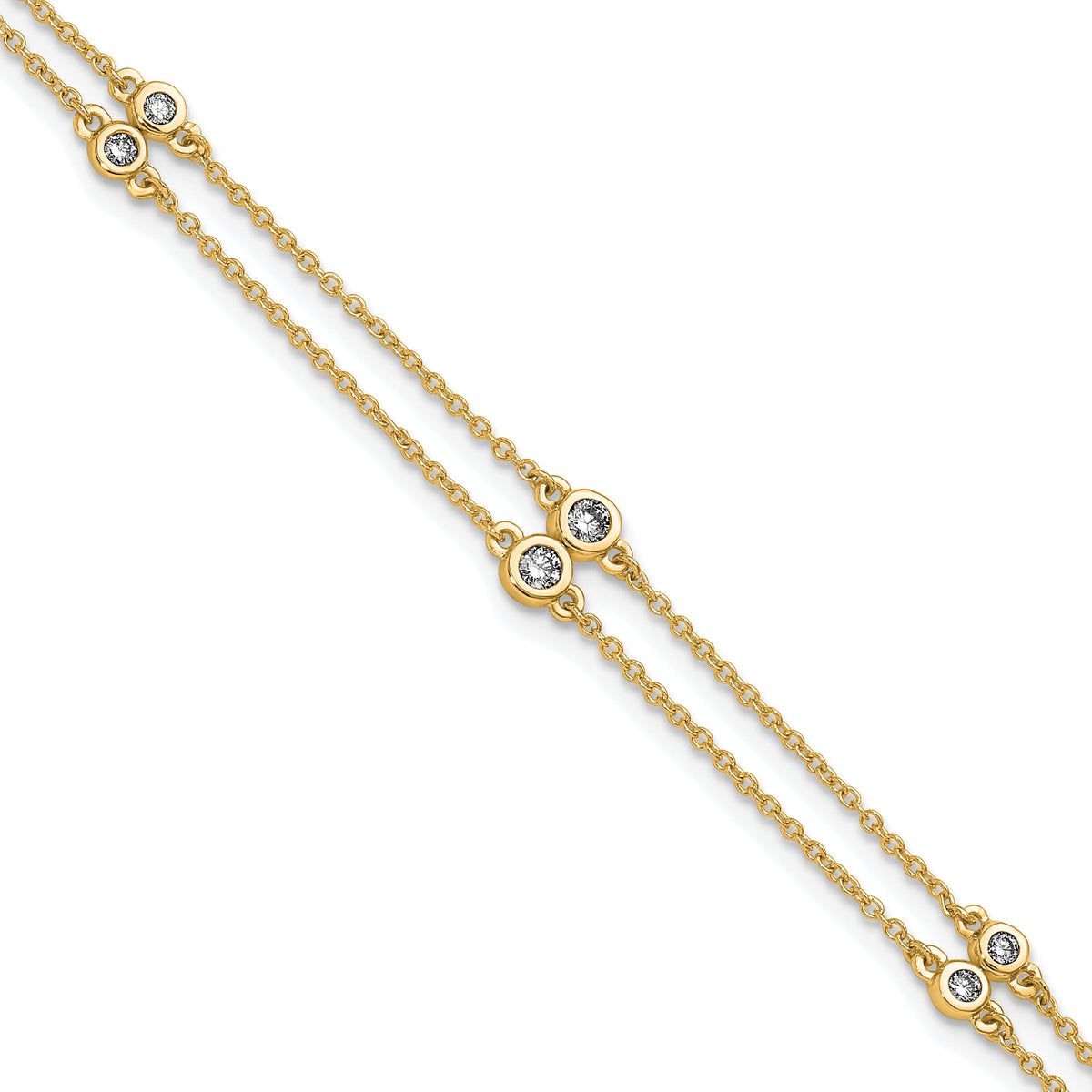 14k Diamond Multi Station Double Strand Bracelet-PM3755-025-YA